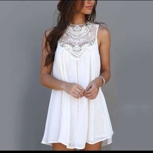 White Crochet Dress